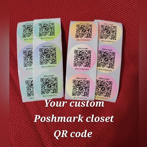 Custom Design Your Poshmark Closet QR Code labels 50 qty - Picture 1 of 3